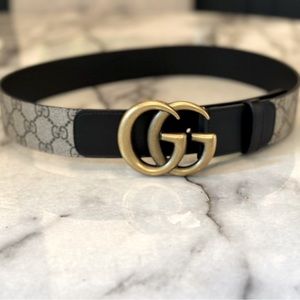 Authentic Mens Double G Gucci Belt Size 85